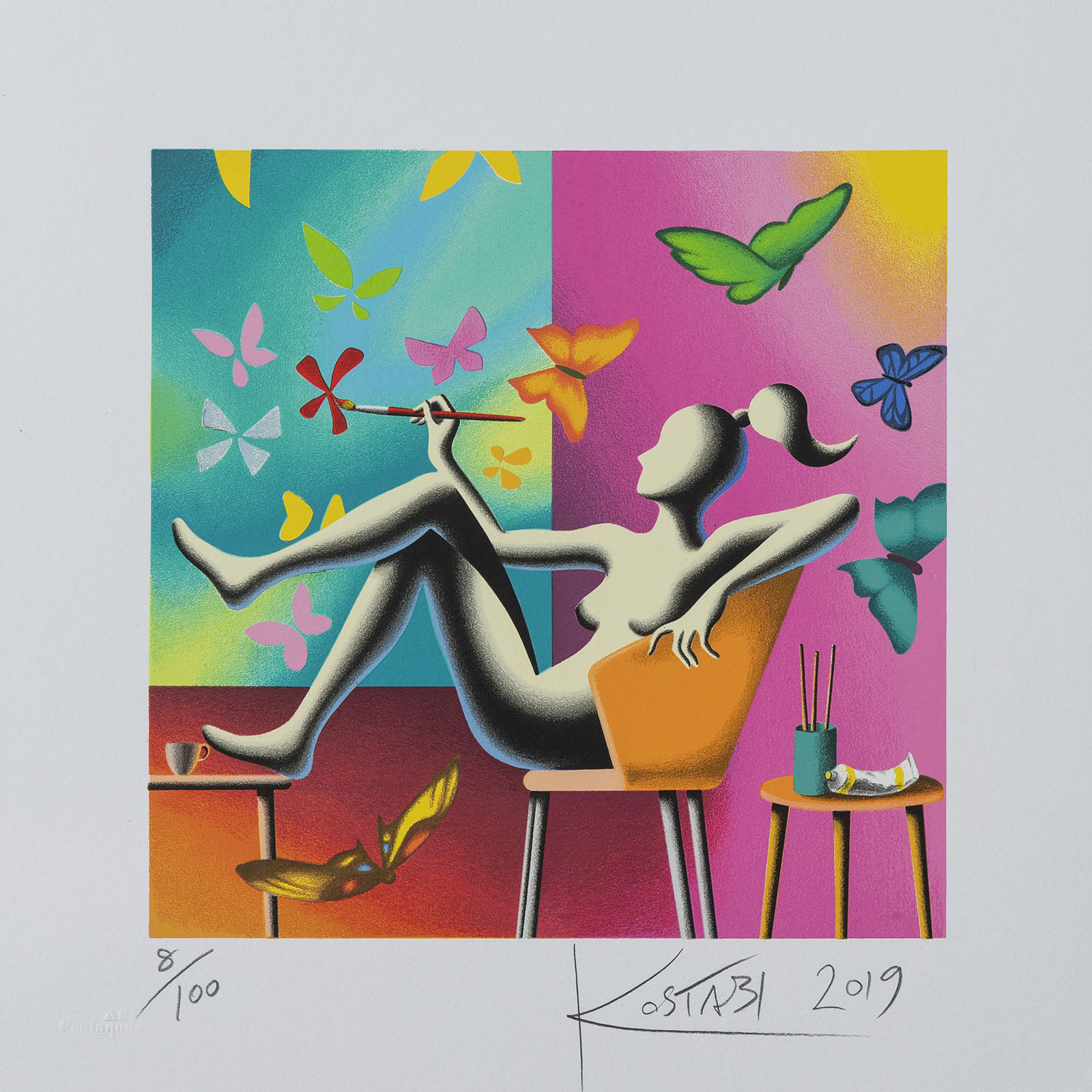 Mark Kostabi – Flight Of Fantasy – 35×35