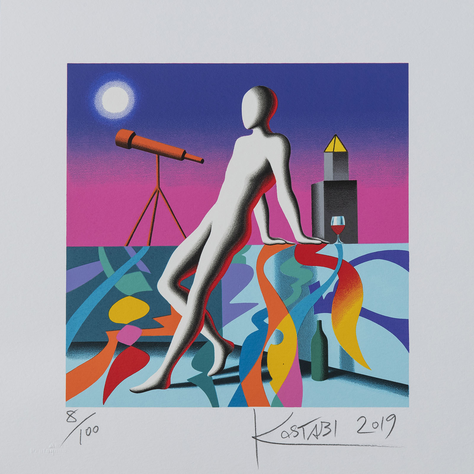 Mark Kostabi – Long Distance – 35×35