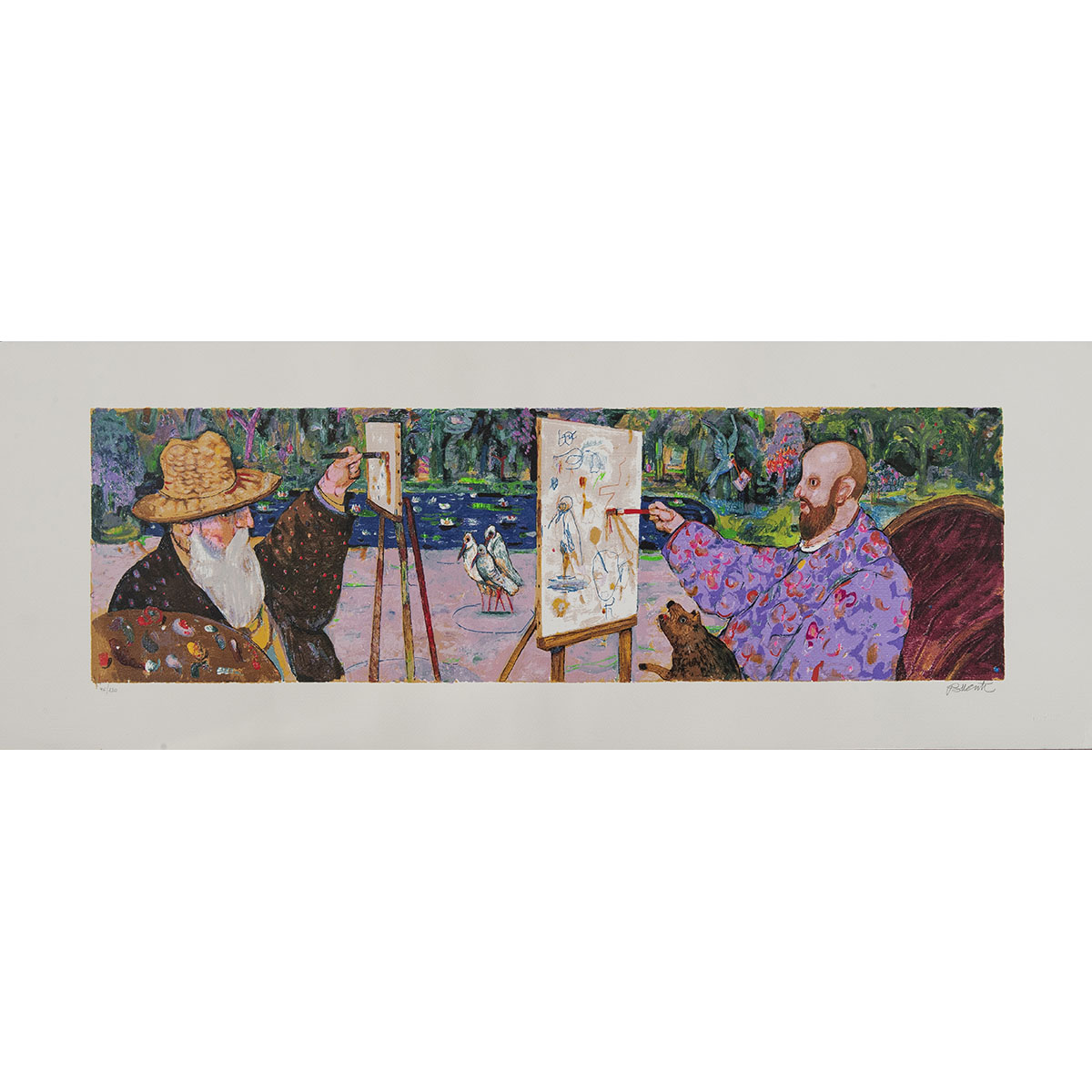 Antonio Possenti - A Giverny - Serigrafia Polimaterica 45x120cm