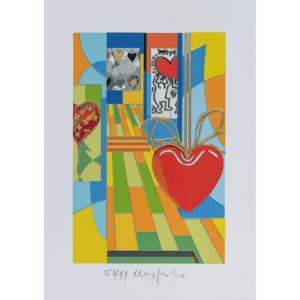 Ugo Nespolo - Funny Hearts - Serigrafia 35x25