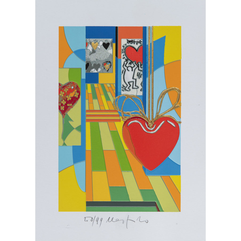 Ugo Nespolo - Funny hearts - Serigrafia 35x25cm